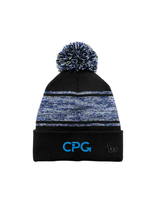 New Era Black/Royal Knit Chilled Pom Beanie w/CPG Logo
