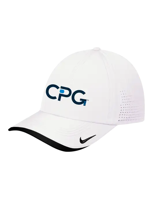 Nike White/Black Dri-FIT Perforated Performance Cap w/CPG Logo