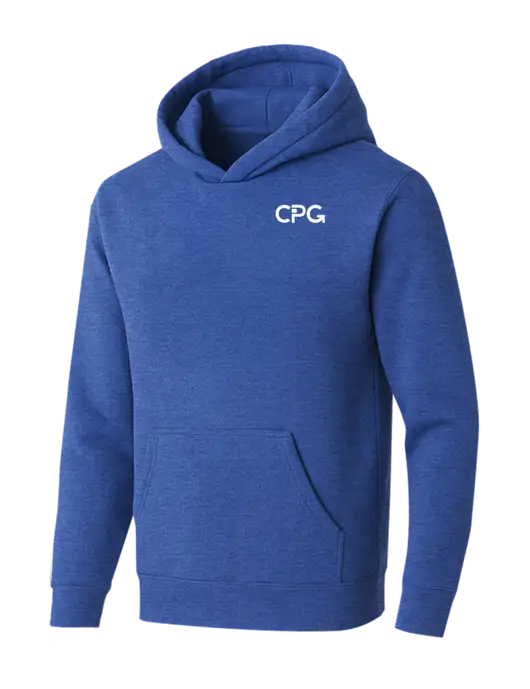 BELLA+CANVAS Heather Royal Sponge Fleece Pullover Hoodie w/CPG Logo