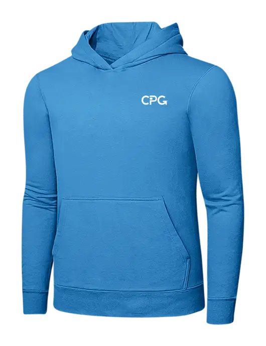 Light Aqua Blue 7.8 oz Ring Spun Hooded Sweatshirt w/CPG Logo