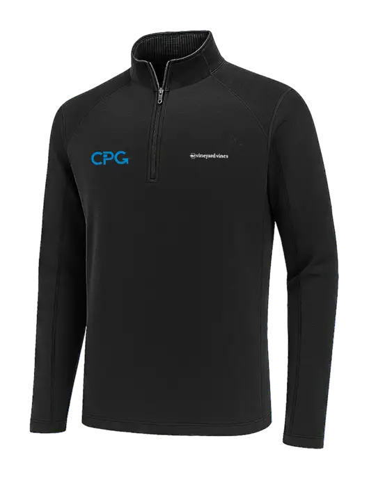 Vineyard Vines Black Sankaty Quarter-Zip Pullover
 w/CPG Logo