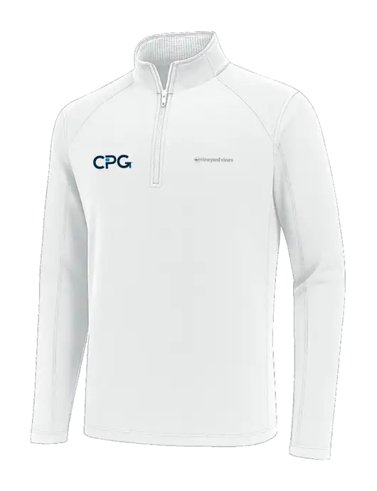 Vineyard Vines White Sankaty Quarter-Zip Pullover
 w/CPG Logo