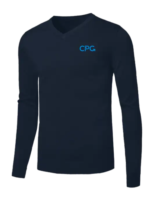 Brooks Brothers Navy Washable Merino V-Neck Sweater w/CPG Logo