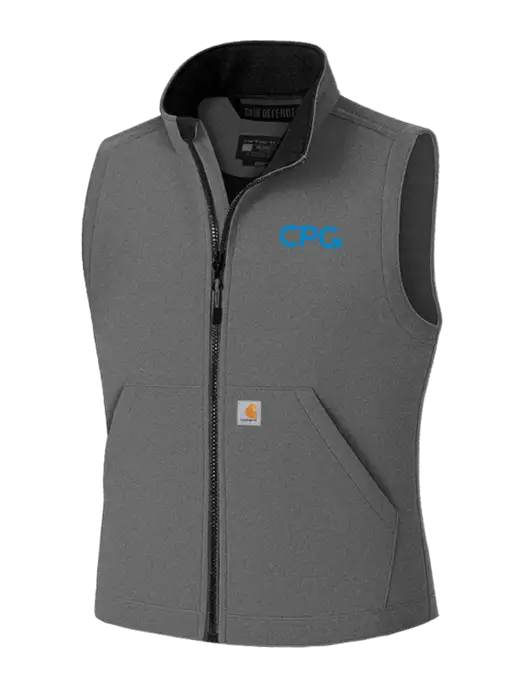 Carhartt Rain Defender Dark Medium Grey Soft Shell Vest w/CPG Logo