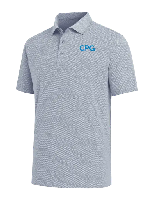 Callaway All-Over Stitched Medium Grey Chev Polo  w/CPG Logo