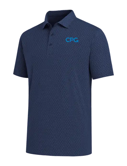 Callaway All-Over Stitched Dark Navy Chev Polo  w/CPG Logo