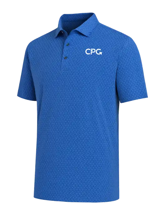 Callaway All-Over Stitched Royal Chev Polo  w/CPG Logo