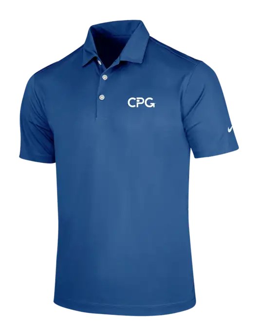 NIKE Dark Royal Dri-Fit Vertical Mesh Polo w/CPG Logo