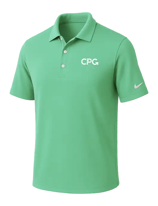 NIKE Very Light Green Dri-Fit Micro Pique Polo w/CPG Logo