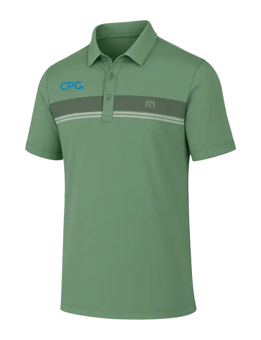 TravisMathew Sage Glenview Stripe Polo w/CPG Logo