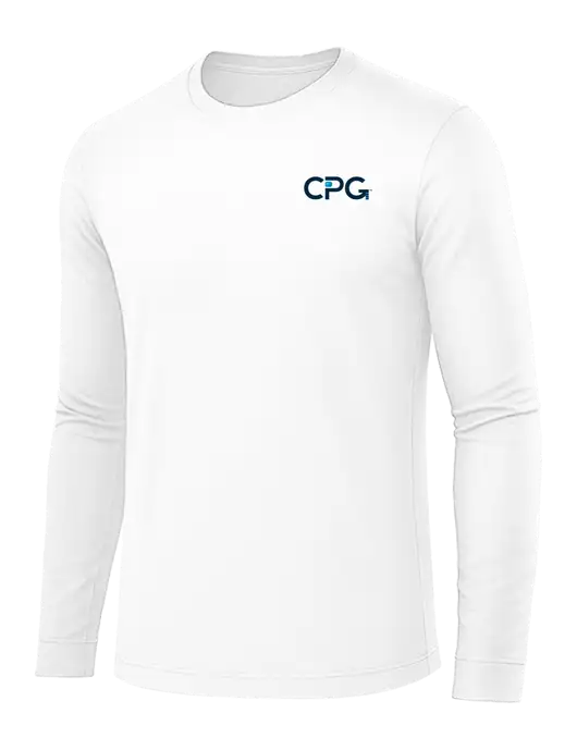 Long Sleeve White PosiCharge Competitor Tee w/CPG Logo