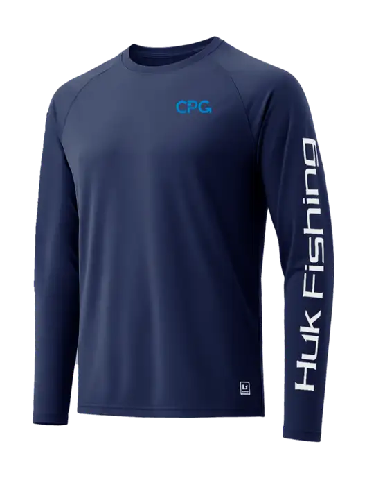 HUK Navy LoPro Pursuit Long Sleeve T-Shirt w/CPG Logo