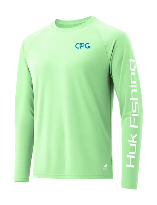 HUK Light Green LoPro Pursuit Long Sleeve T-Shirt w/CPG Logo