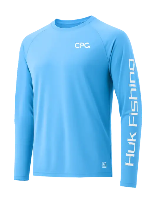 HUK Light Sapphire LoPro Pursuit Long Sleeve T-Shirt w/CPG Logo