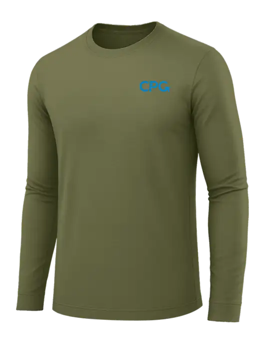Long Sleeve Light Olive PosiCharge Competitor Tee w/CPG Logo