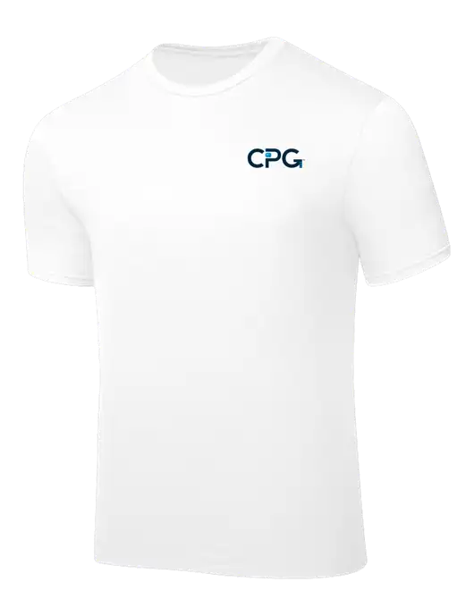 White PosiCharge Competitor Tee w/CPG Logo