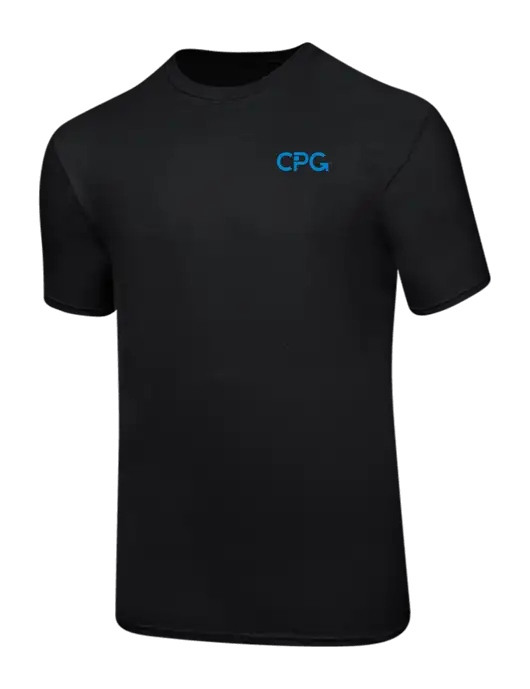 Ring Spun Jet Black 4.5 oz T-Shirt w/CPG Logo