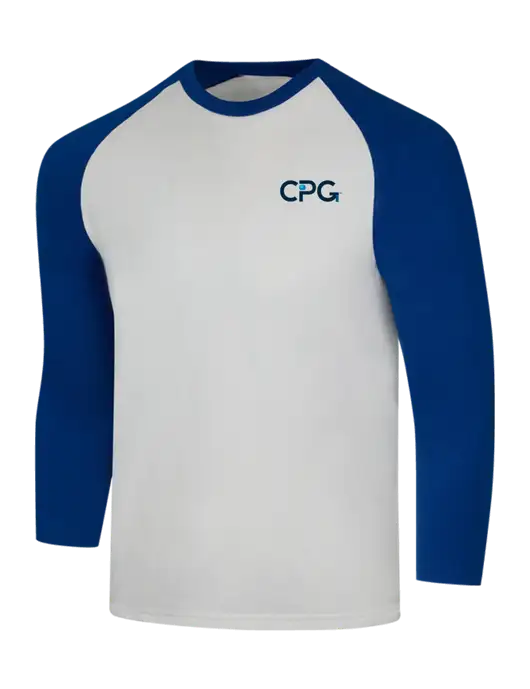 Simply Soft 3/4 Sleeve Dark Royal/White Ring Spun Cotton T-Shirt w/CPG Logo