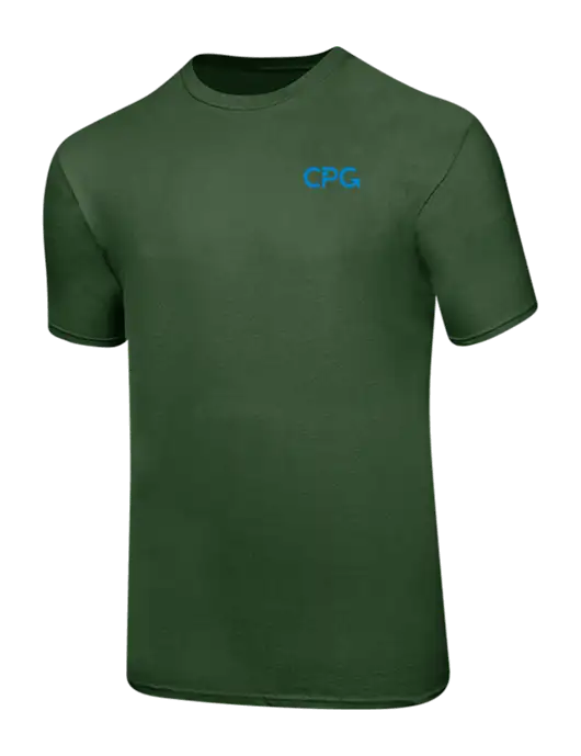 Ring Spun Dark Olive 4.5 oz T-Shirt w/CPG Logo