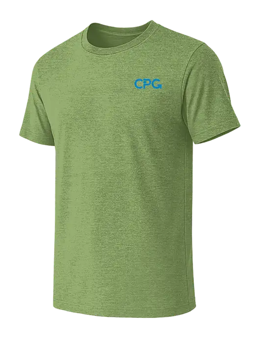 BELLA+CANVAS Heather Light Green CVC Short Sleeve Tee w/CPG Logo