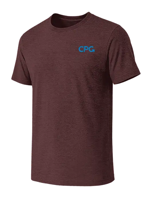 BELLA+CANVAS Heather Maroon CVC Short Sleeve Tee w/CPG Logo