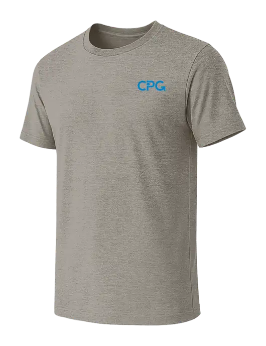 BELLA+CANVAS Heather Medium Brown CVC Short Sleeve Tee w/CPG Logo