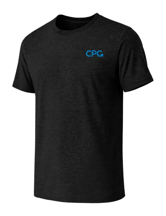 BELLA+CANVAS Black Heather CVC Short Sleeve Tee w/CPG Logo