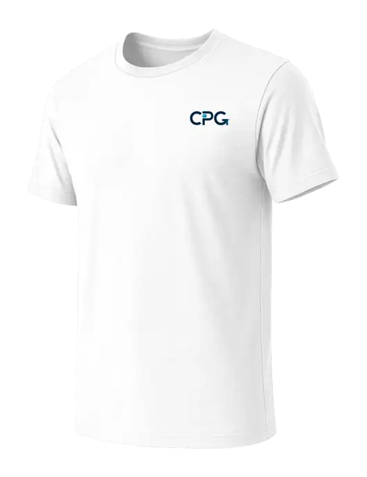 BELLA+CANVAS White Blend CVC Short Sleeve Tee w/CPG Logo