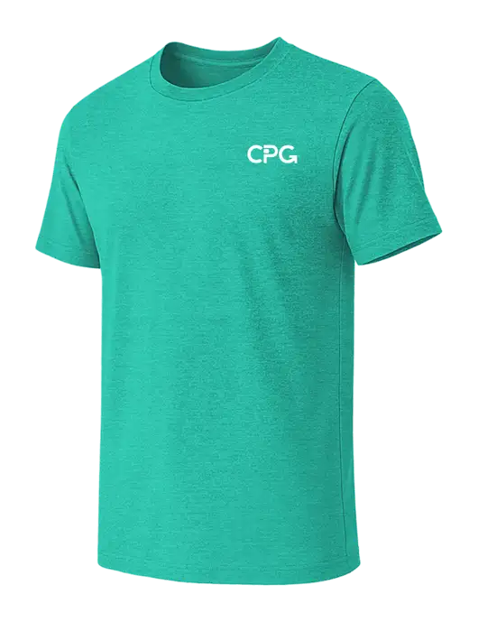 BELLA+CANVAS Heather Teal CVC Short Sleeve Tee w/CPG Logo