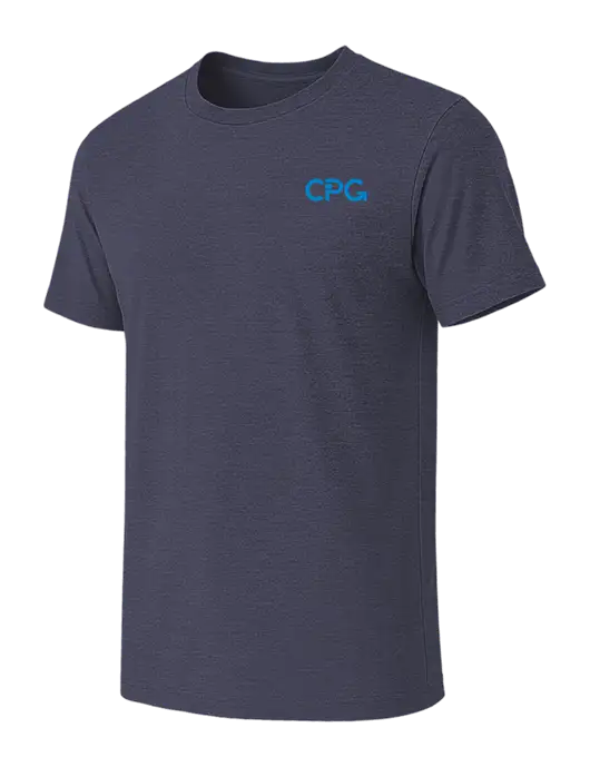 BELLA+CANVAS Heather Navy CVC Short Sleeve Tee w/CPG Logo