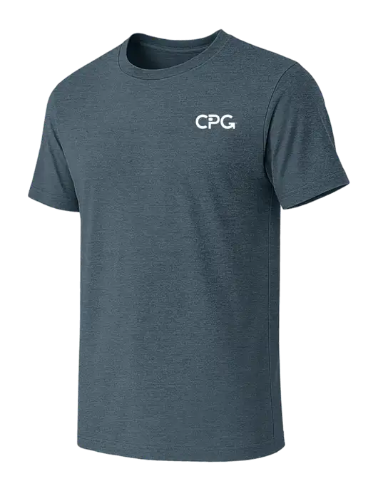 BELLA+CANVAS Heather Slate Blue CVC Short Sleeve Tee w/CPG Logo