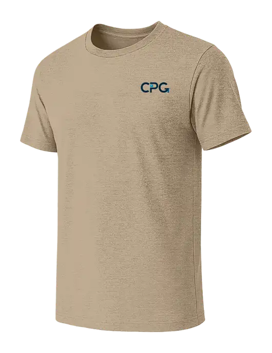 BELLA+CANVAS Heather Tan CVC Short Sleeve Tee w/CPG Logo