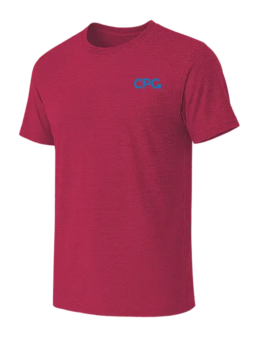 BELLA+CANVAS Heather Raspberry CVC Short Sleeve Tee w/CPG Logo