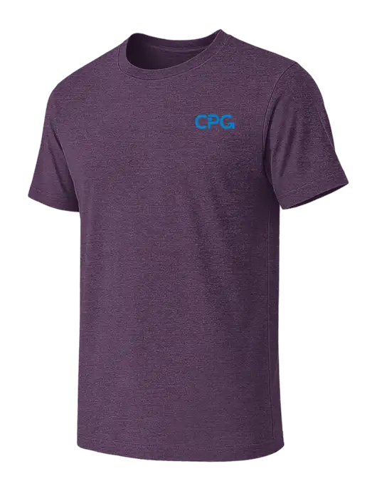 BELLA+CANVAS Heather Purple CVC Short Sleeve Tee w/CPG Logo
