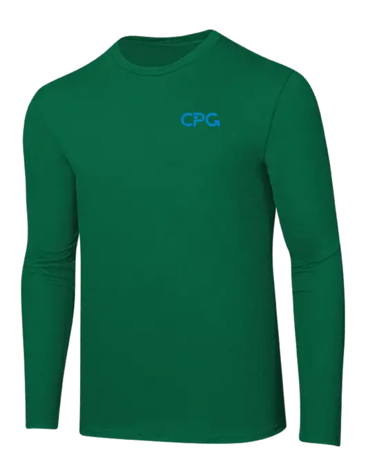 Ring Spun Kelly Green 4.5 oz Long Sleeve T-Shirt w/CPG Logo