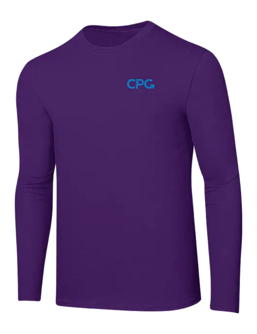 Ring Spun Purple 4.5 oz Long Sleeve T-Shirt w/CPG Logo