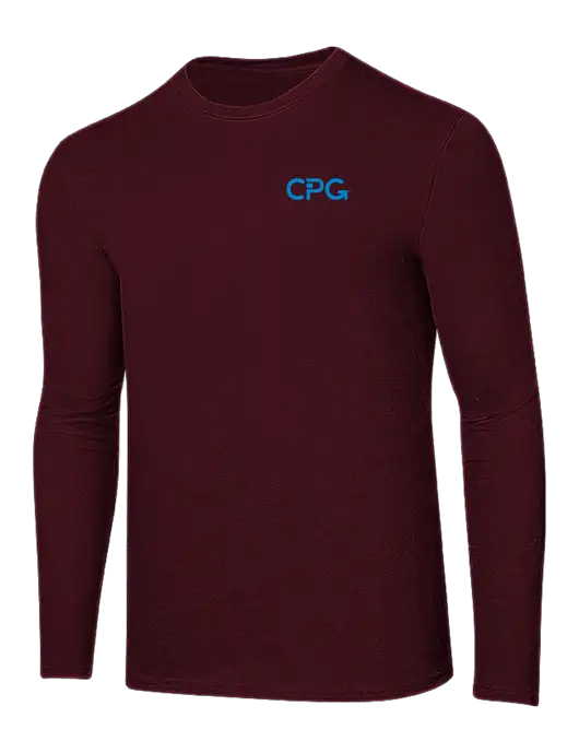 Ring Spun Maroon 4.5 oz Long Sleeve T-Shirt w/CPG Logo