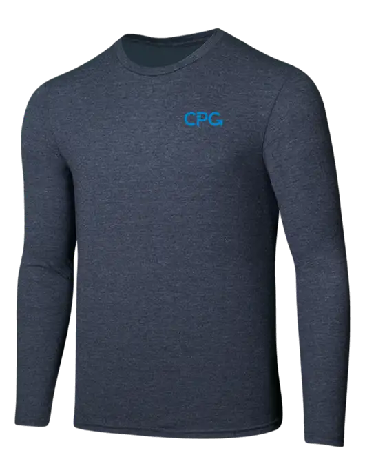 Seriously Soft Heathered Navy Long Sleeve T-Shirt w/CPG Logo