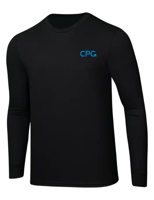 Simply Soft Long Sleeve Black 4.5 oz, Poly/Combed Ring Spun Cotton T-Shirt w/CPG Logo