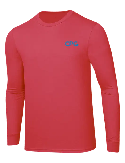 Simply Soft Long Sleeve Red Frost 4.5 oz, Poly/Combed Ring Spun Cotton T-Shirt w/CPG Logo