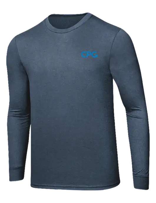Simply Soft Long Sleeve Navy Frost 4.5 oz, Poly/Combed Ring Spun Cotton T-Shirt w/CPG Logo