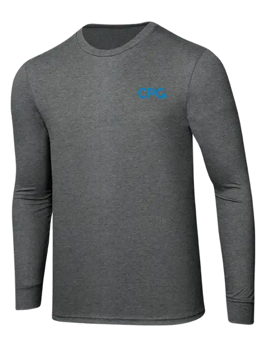 Simply Soft Long Sleeve Medium Grey Frost 4.5 oz, Poly/Combed Ring Spun Cotton T-Shirt w/CPG Logo