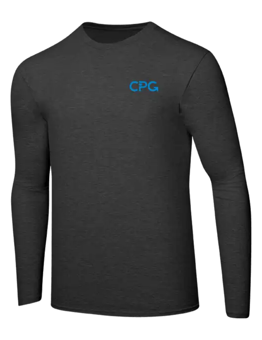 Ring Spun Dark Heather Grey 4.5 oz Long Sleeve T-Shirt w/CPG Logo