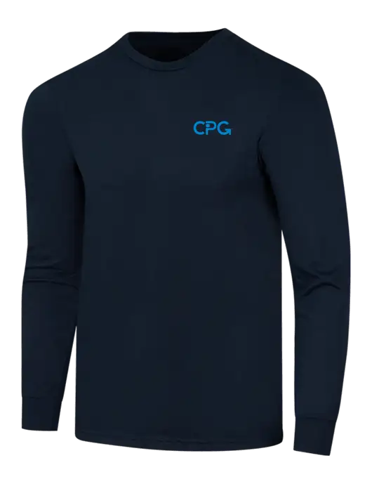 Simply Soft Long Sleeve Navy 4.5 oz, Poly/Combed Ring Spun Cotton T-Shirt w/CPG Logo