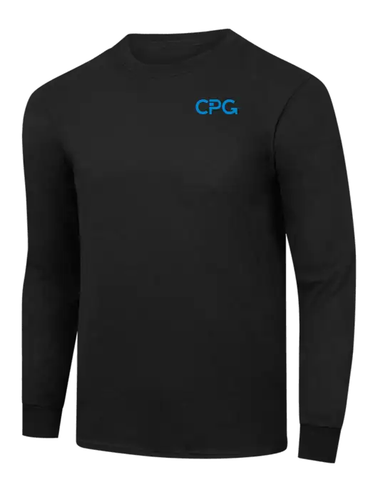 Long Sleeve Core Cotton Black T-Shirt w/CPG Logo