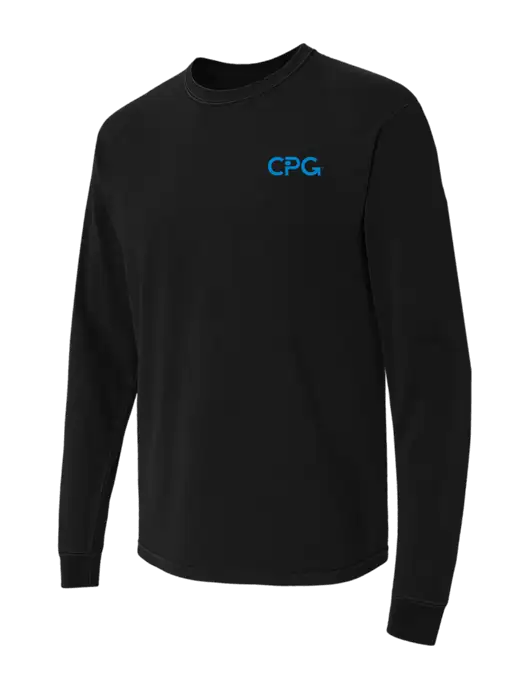 Comfort Colors Garment-Dyed Black Heavyweight Long Sleeve T-Shirt w/CPG Logo