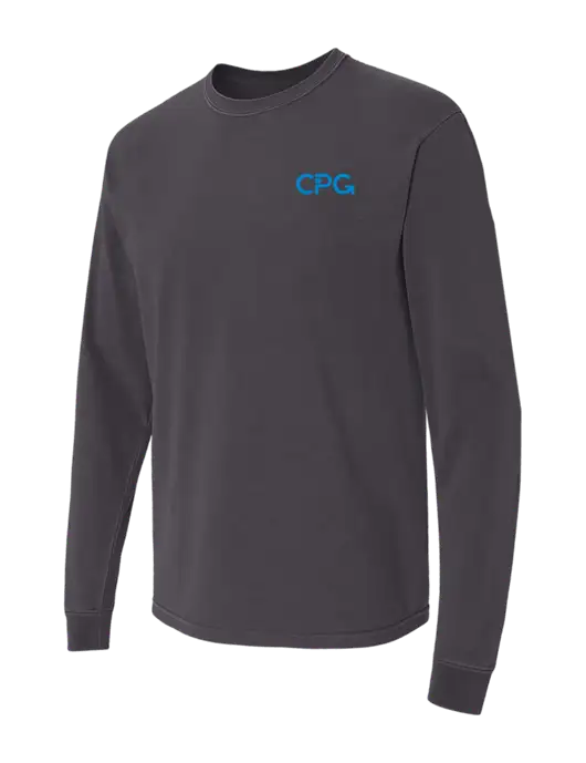 Comfort Colors Garment-Dyed Dark Grey Heavyweight Long Sleeve T-Shirt w/CPG Logo