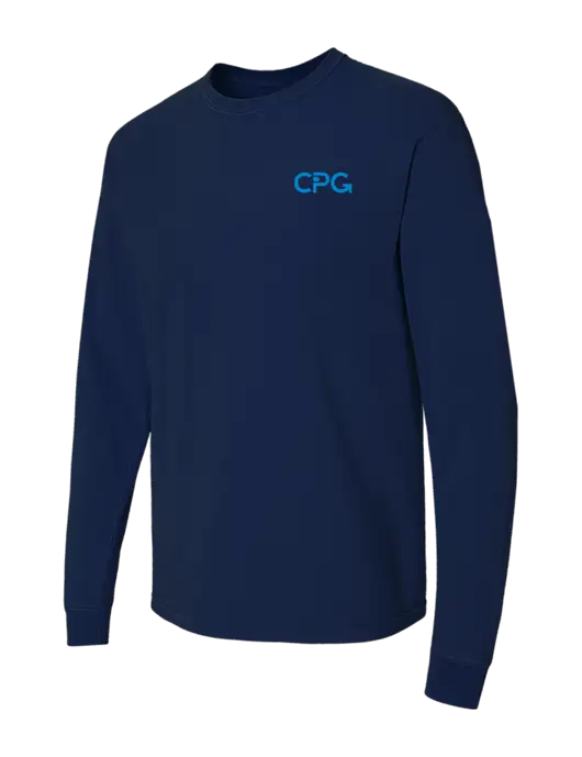 Comfort Colors Garment-Dyed Dark Navy Heavyweight Long Sleeve T-Shirt w/CPG Logo