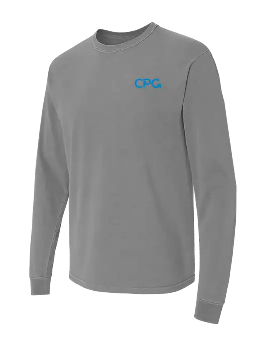 Comfort Colors Garment-Dyed Medium Grey Heavyweight Long Sleeve T-Shirt w/CPG Logo