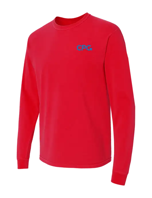 Comfort Colors Garment-Dyed Red Heavyweight Long Sleeve T-Shirt w/CPG Logo